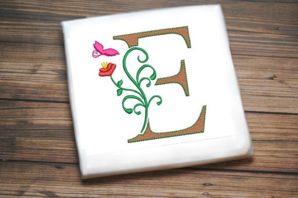 Review: Floral Letter E with Butterfly for Apparel