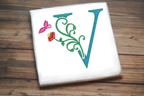 Review: Floral Letter V with Butterfly Design